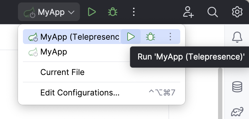 Run the application with interception Run the application with interception
