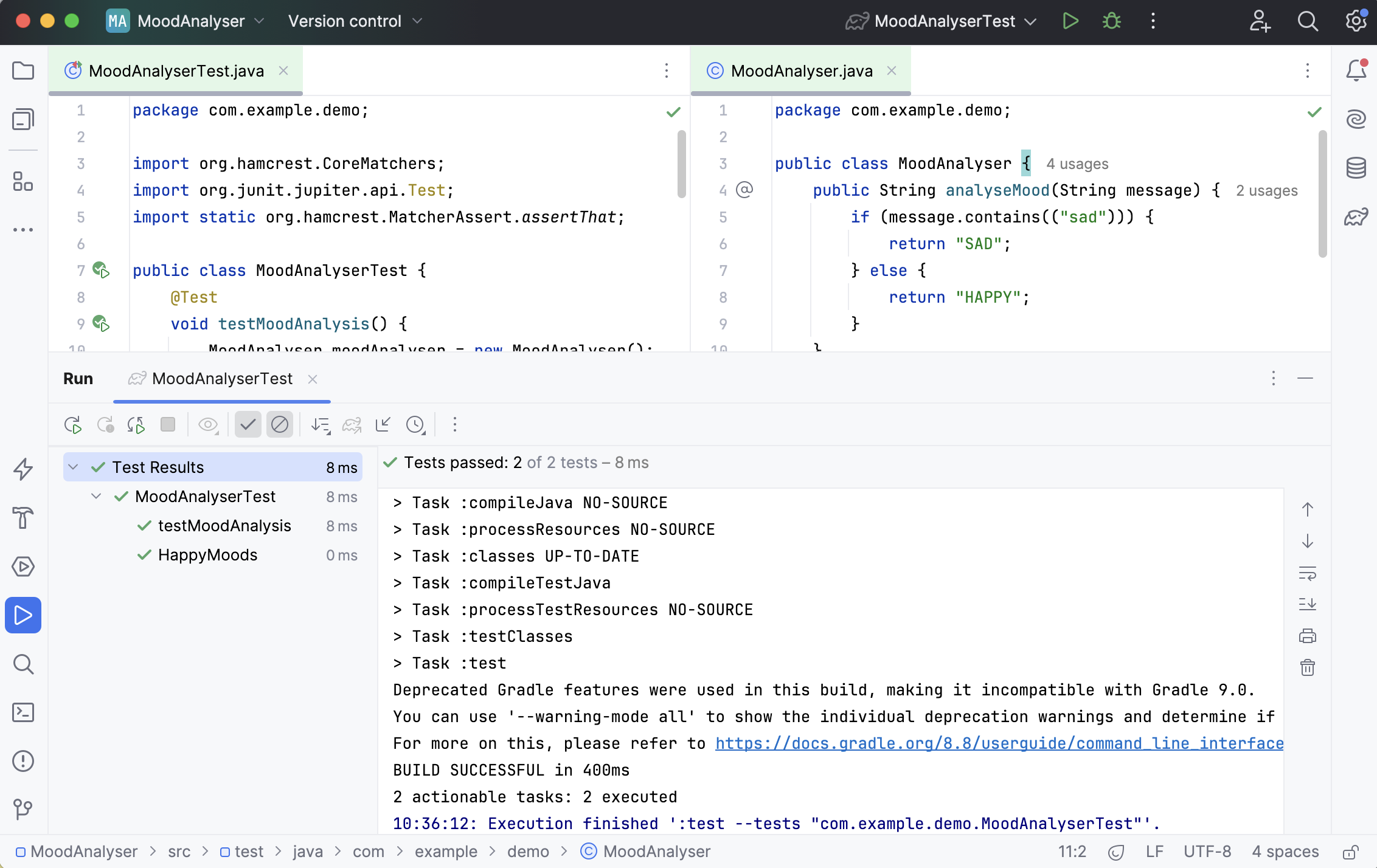 The second test passes The second test passes