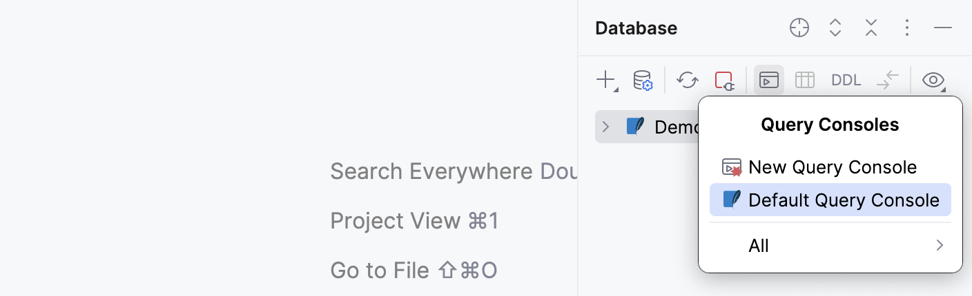 打开该数据源的默认查询文件