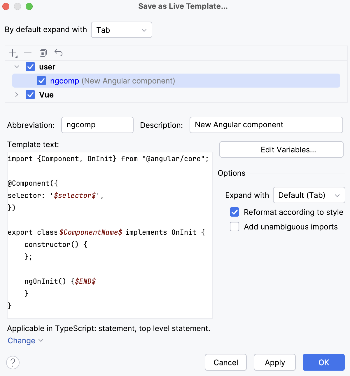 Add variables Add variables