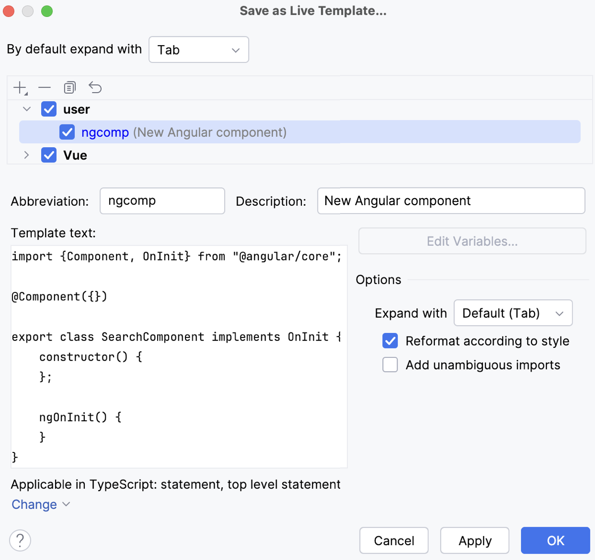 Add template abbreviation and description Add template abbreviation and description