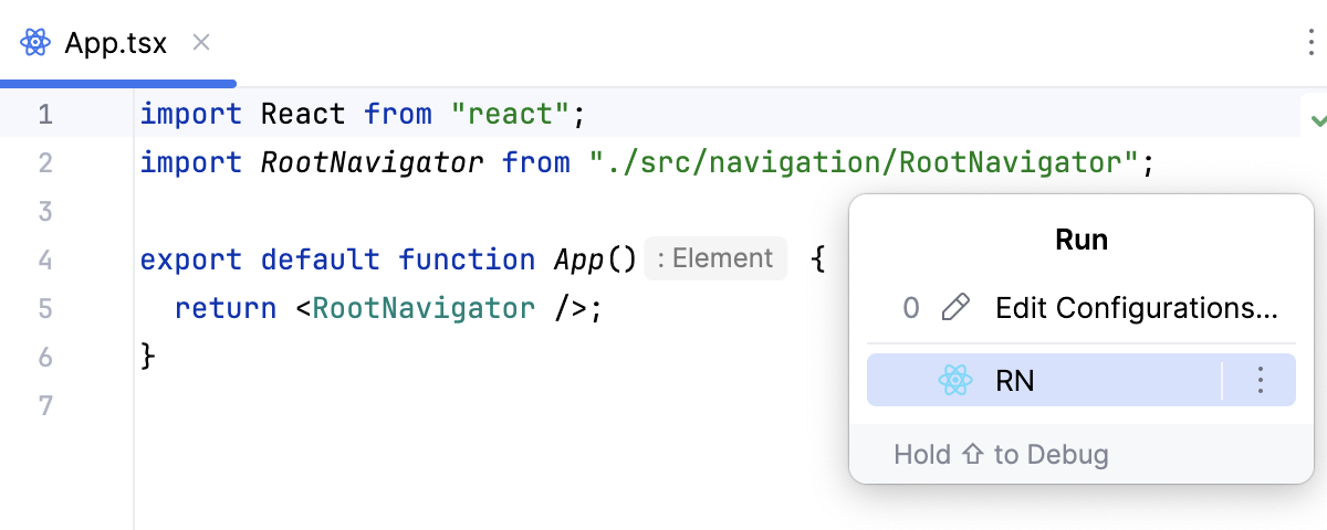 Run/Debug Configurations popup Run/Debug Configurations popup