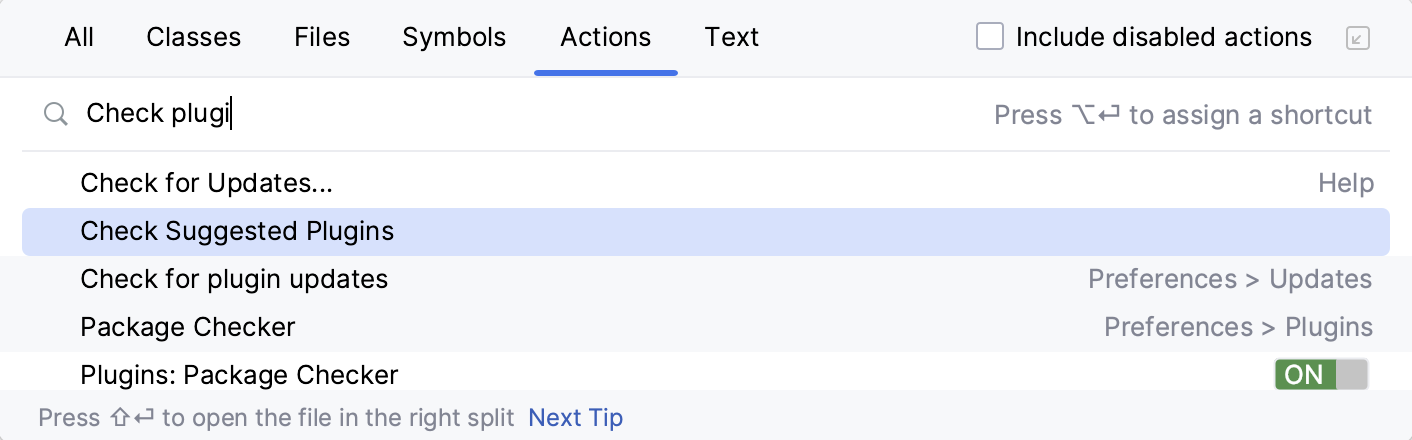 Check suggested plugins Check suggested plugins