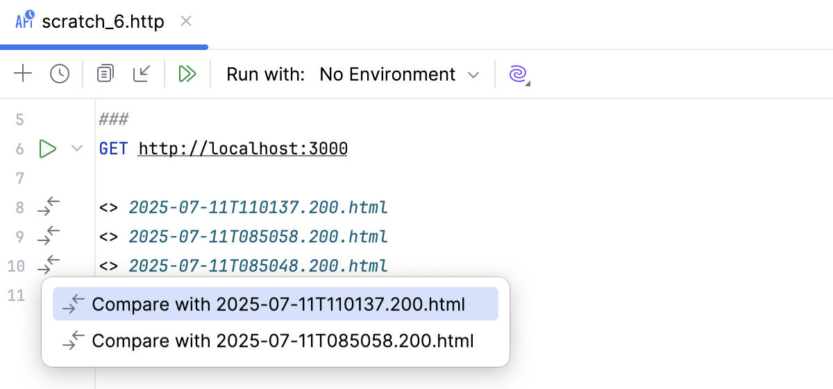 Compare responses (menu) Compare responses (menu)