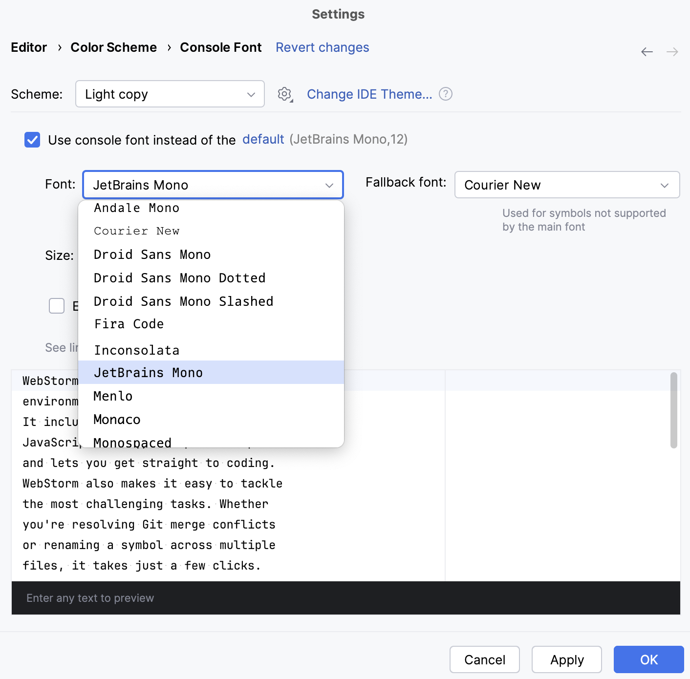Customize console fonts Customize console fonts