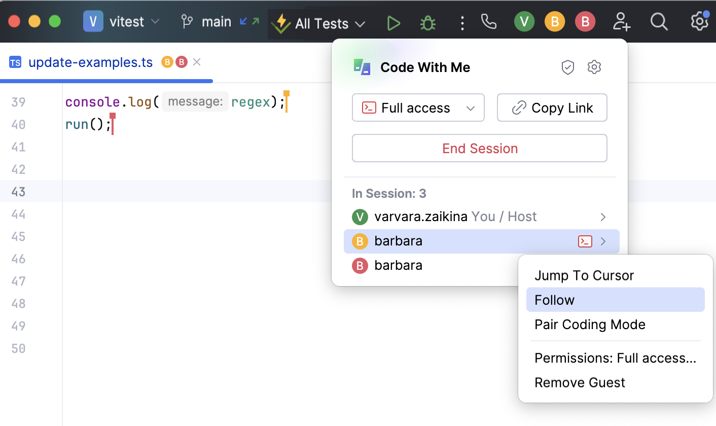 Follow a participant Follow a participant
