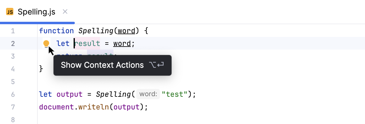 Show Context Actions button Show Context Actions button
