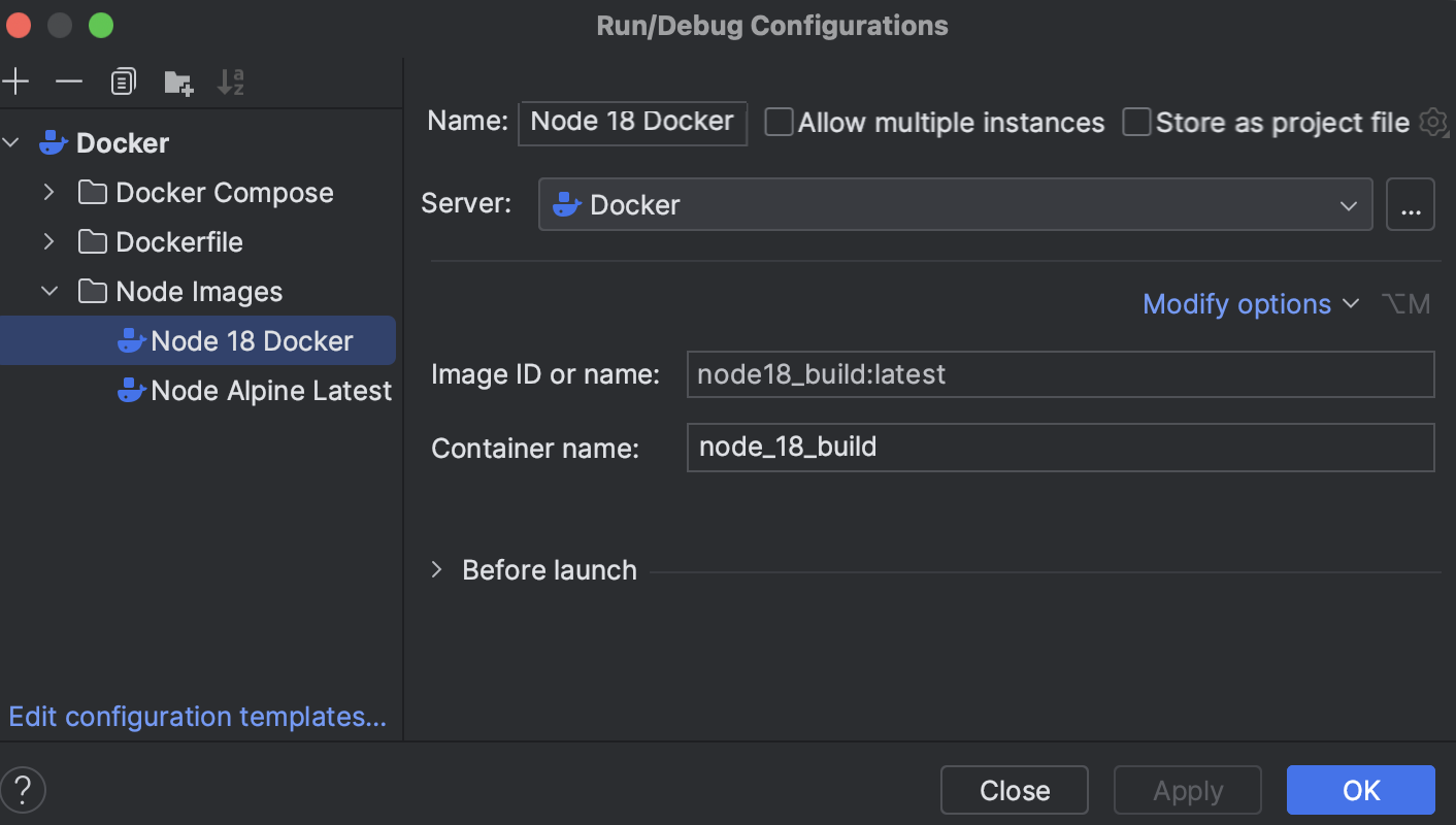 Docker Image run configuration | WebStorm Documentation