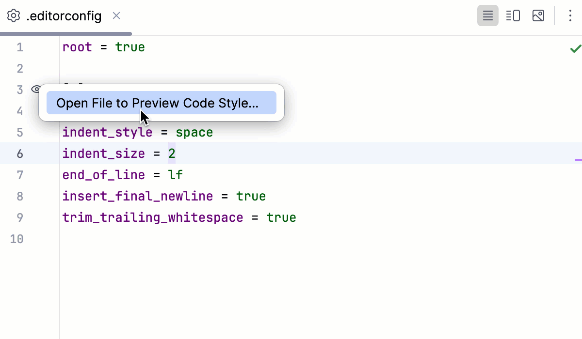 editorconfig preview editorconfig preview