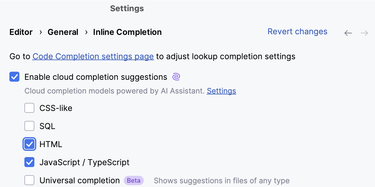 启用云补全 启用云补全