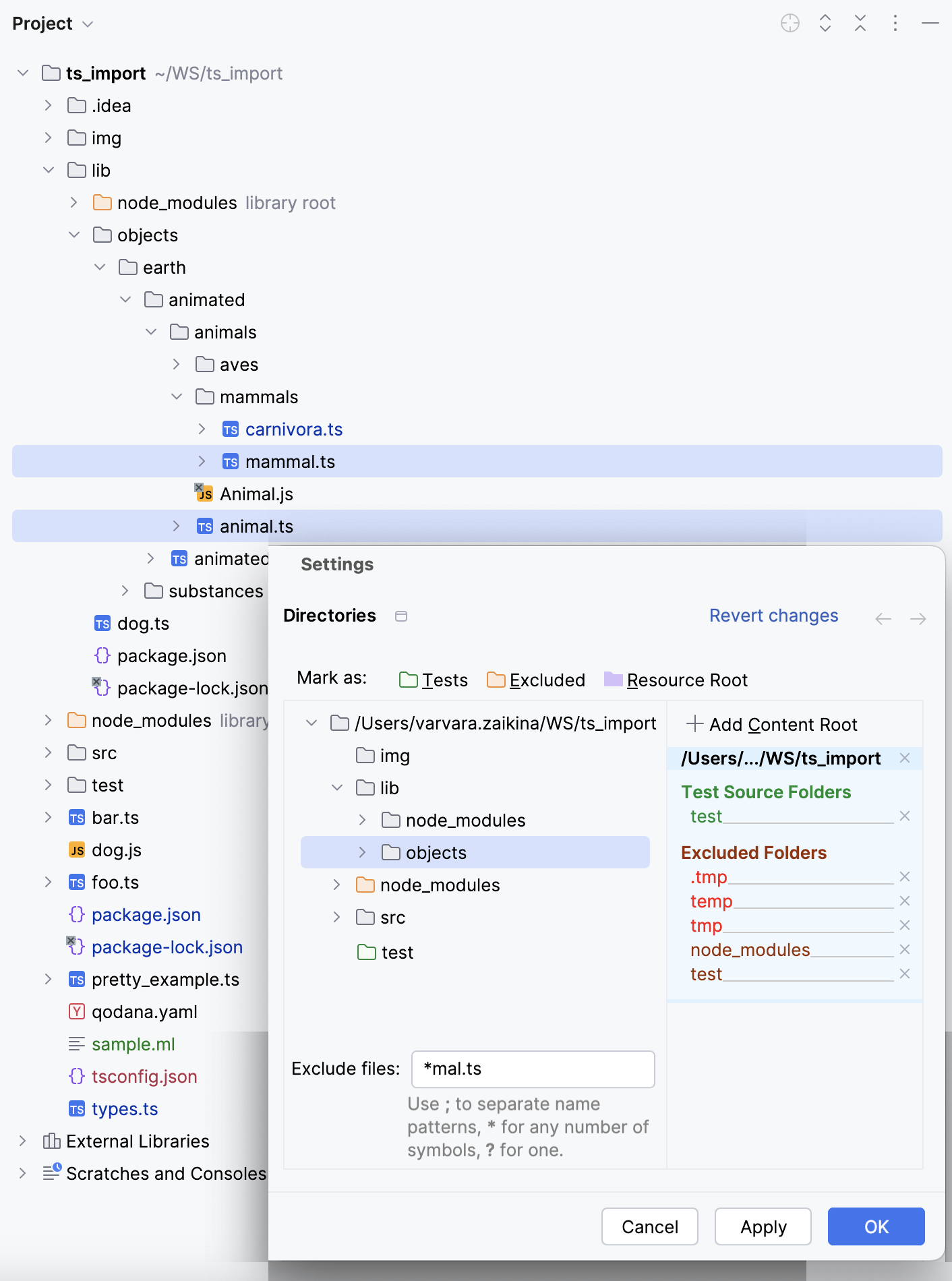 Excluding files by name Excluding files by name