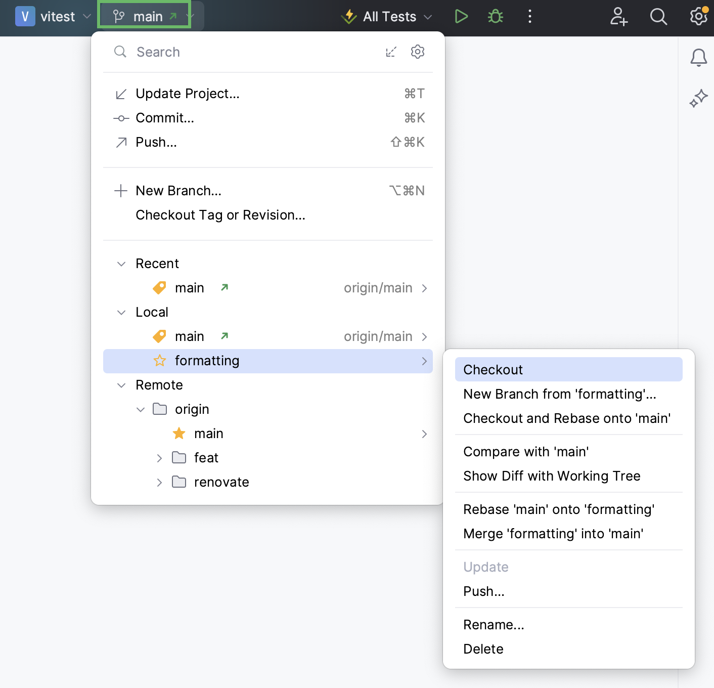 Git widget Git widget