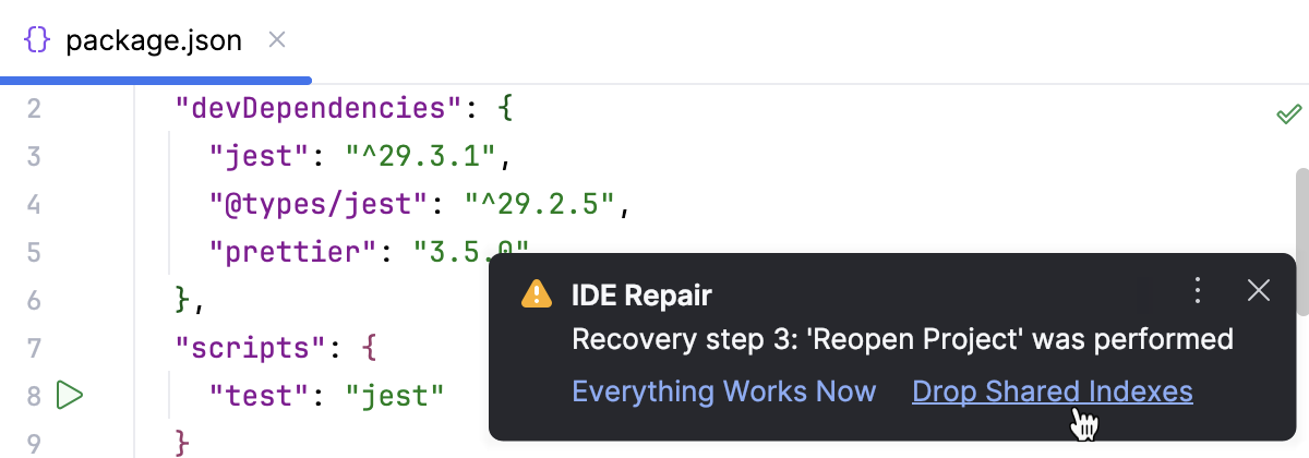The third step of IDE Repair