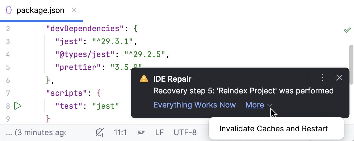 The last step of IDE Repair