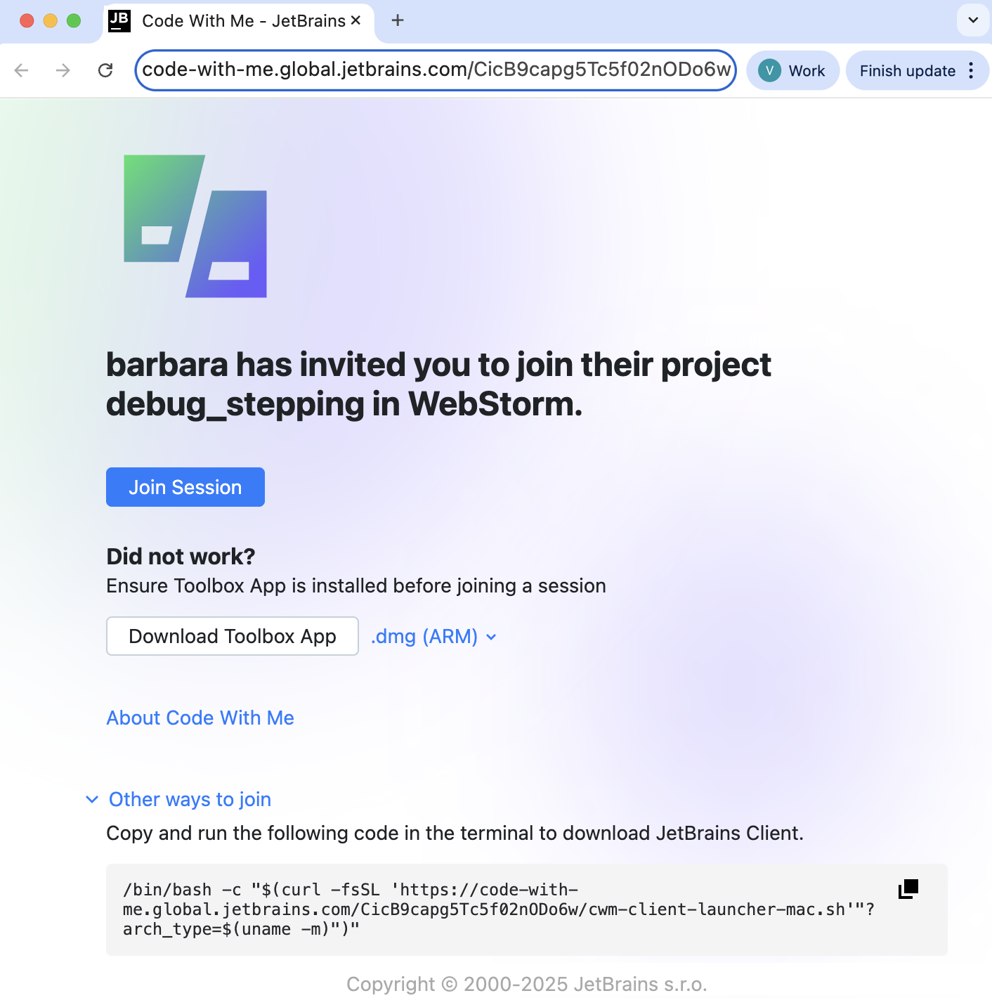 Invitation page Invitation page