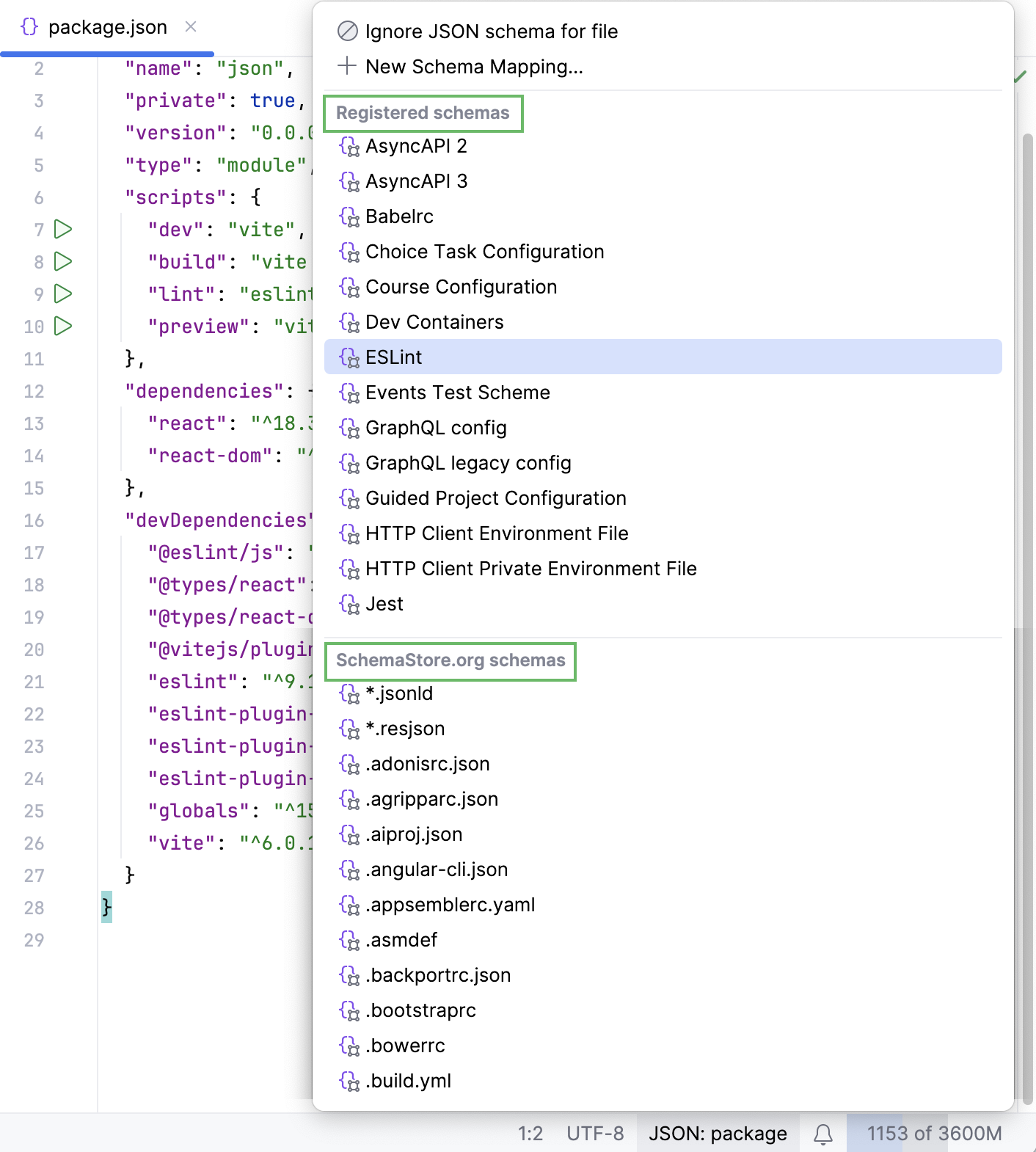 捆绑的模式和来自 Schema Store 的模式 捆绑的模式和来自 Schema Store 的模式