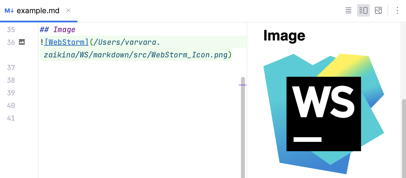 Inserted image in a Markdown document Inserted image in a Markdown document