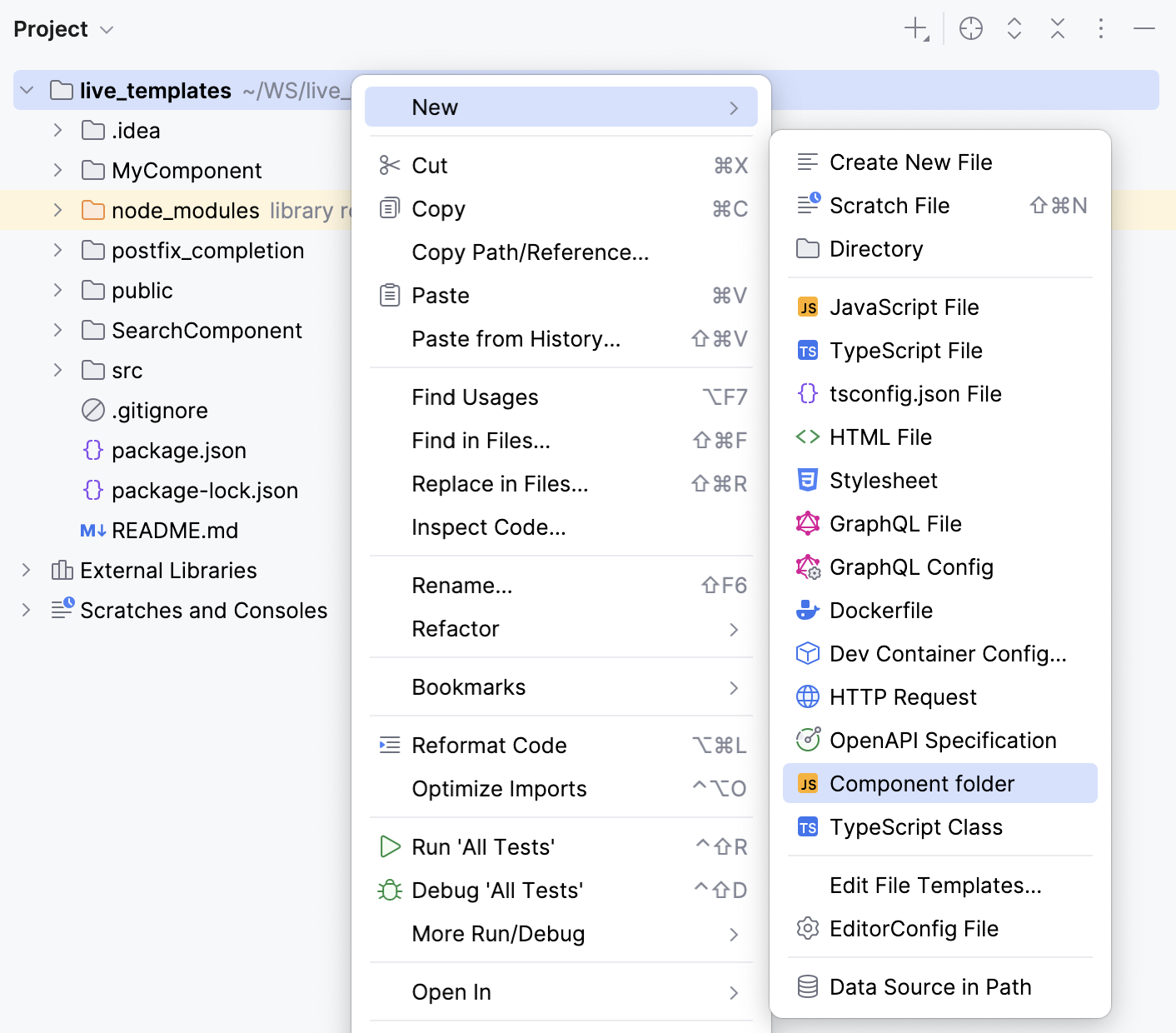 Create a component from a multiple files template in a separate folder Create a component from a multiple files template in a separate folder