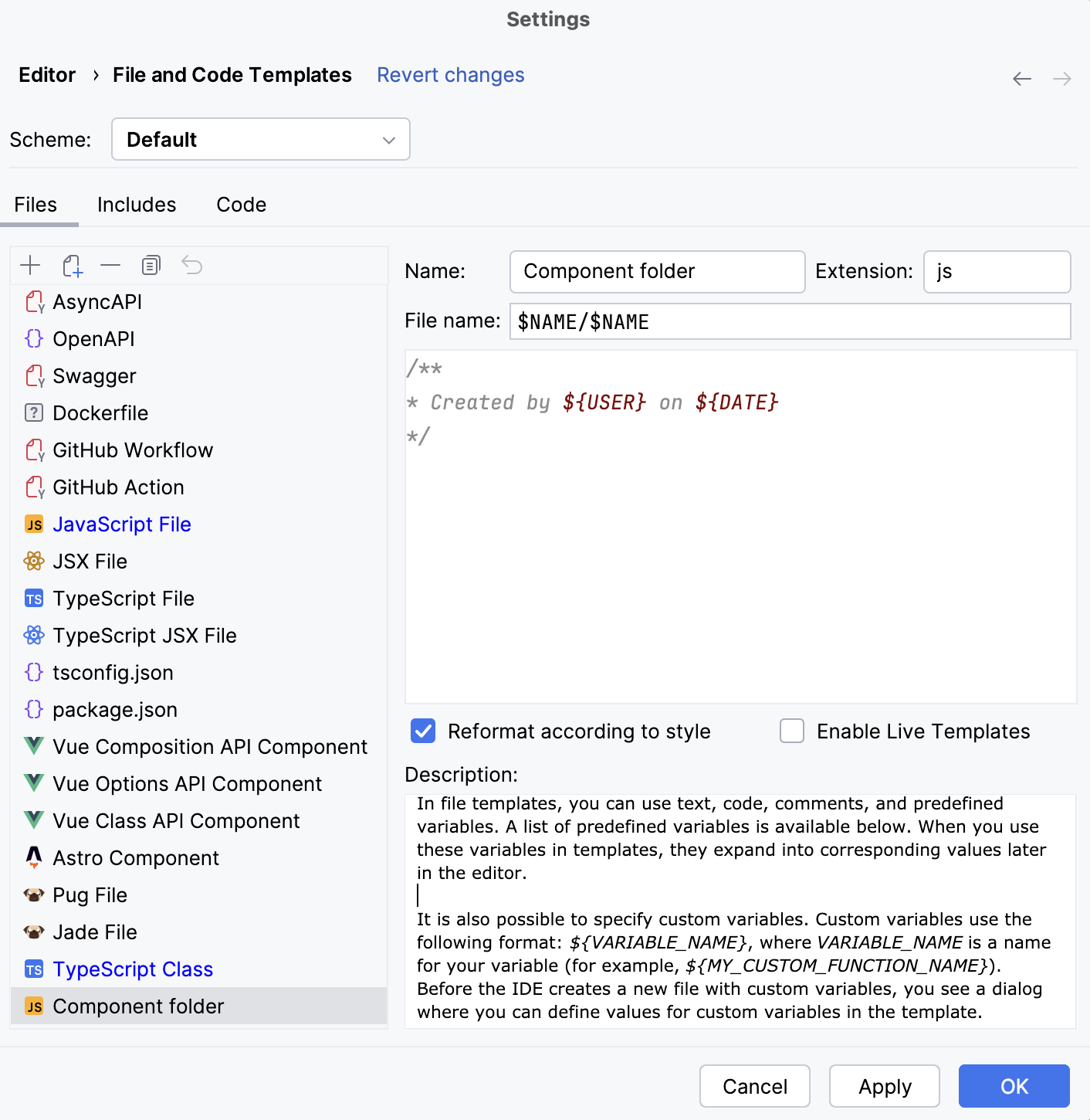 Create parent template Create parent template