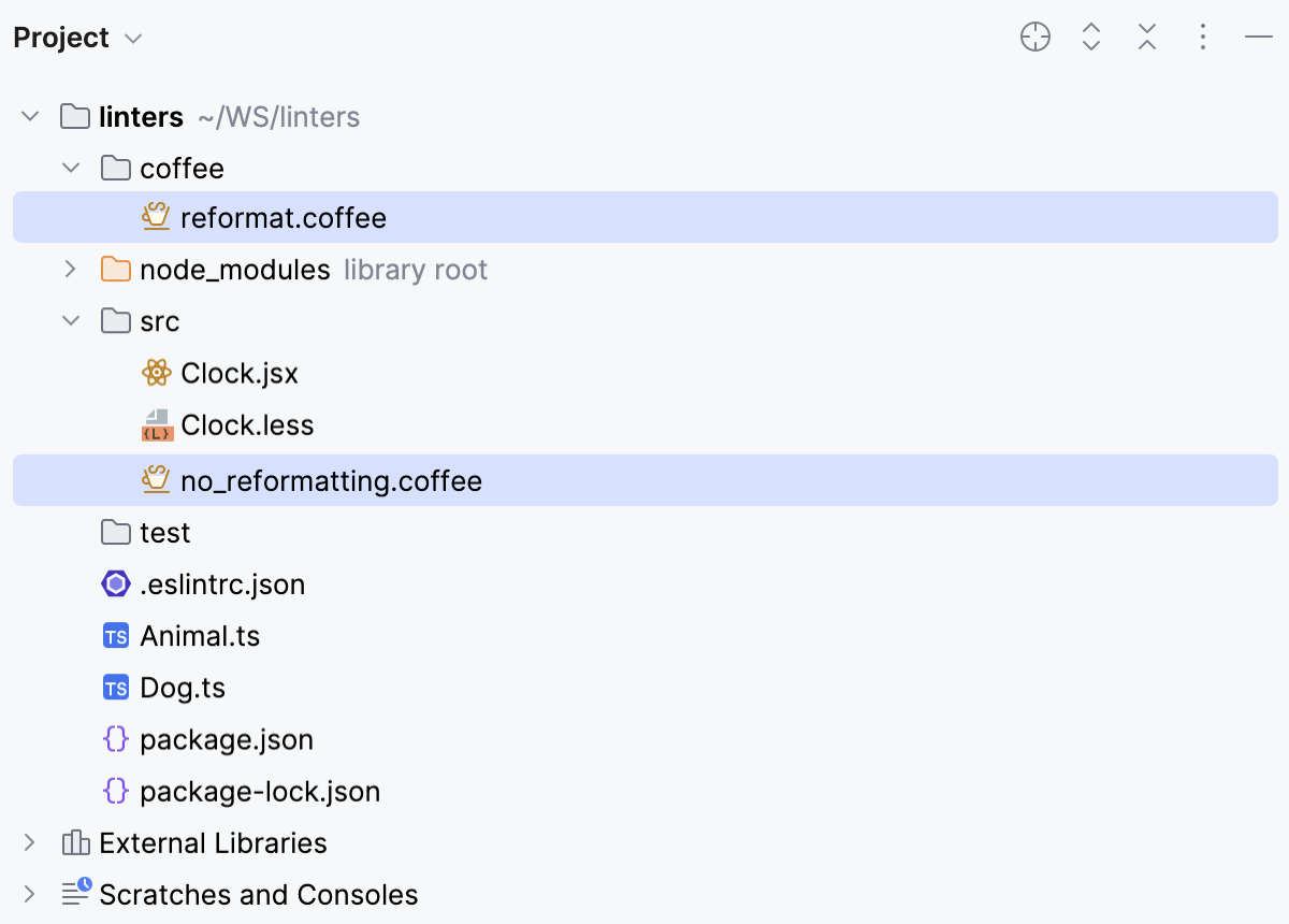 Prettier:自定义模式。 示例项目结构 Prettier:自定义模式。 示例项目结构