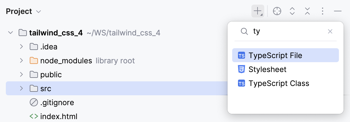Add files from Project tool window toolbar - narrow down your search Add files from Project tool window toolbar - narrow down your search