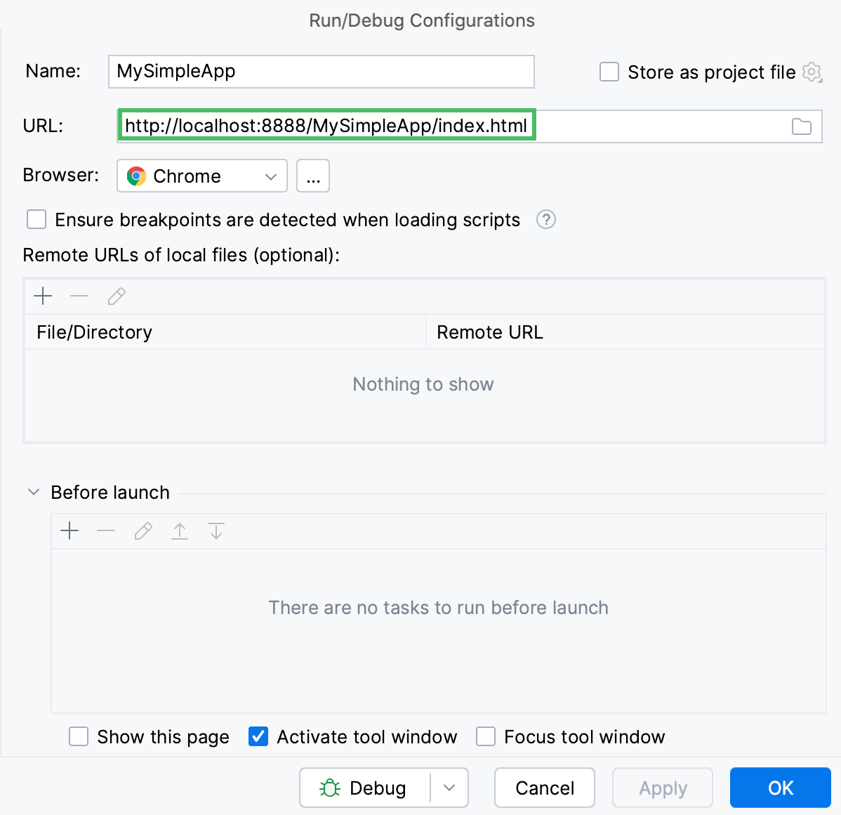 URL to run your application URL to run your application