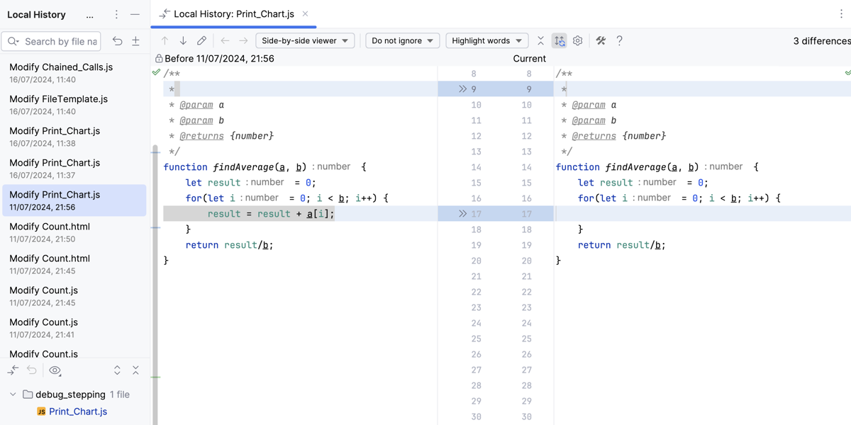the Recent Changes popup the Recent Changes popup