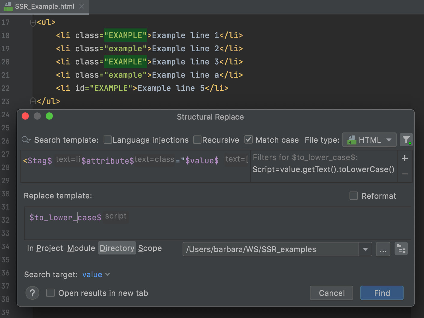 Replace a target structurally Replace a target structurally