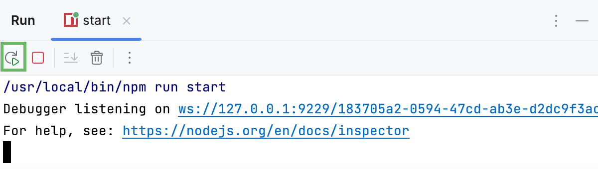 Re-run button Re-run button