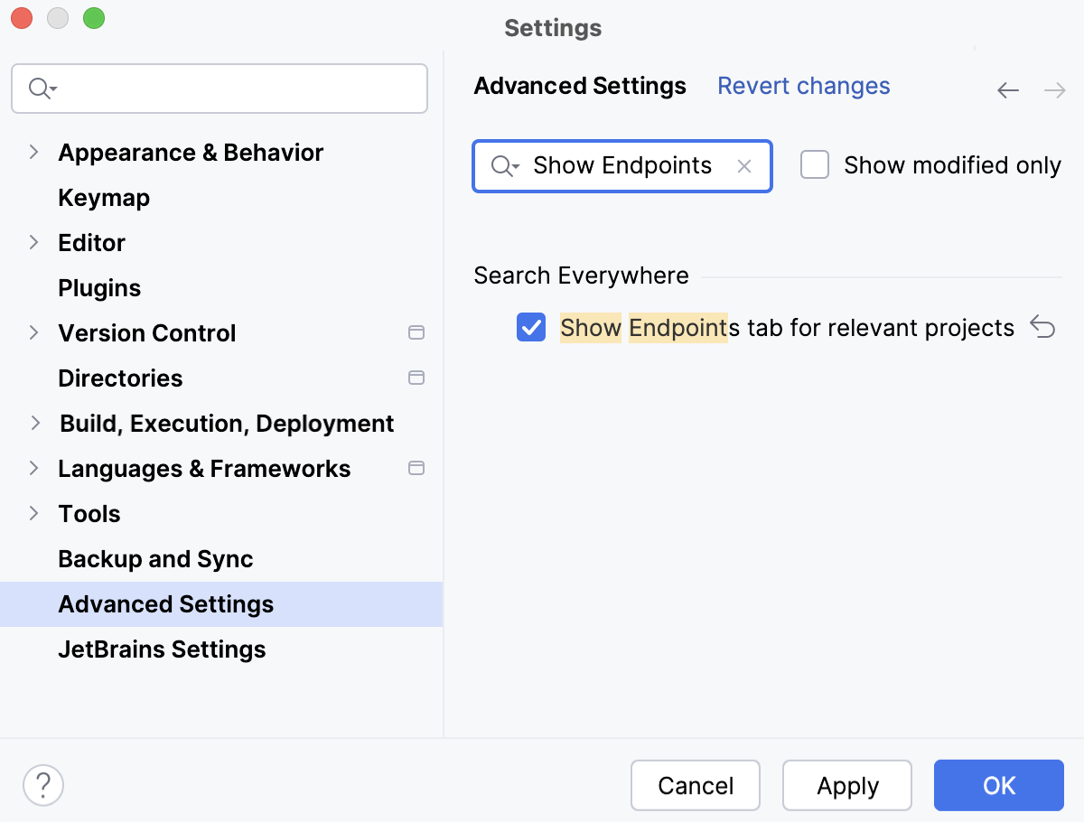 Enable Endpoints in Search Everywhere Enable Endpoints in Search Everywhere