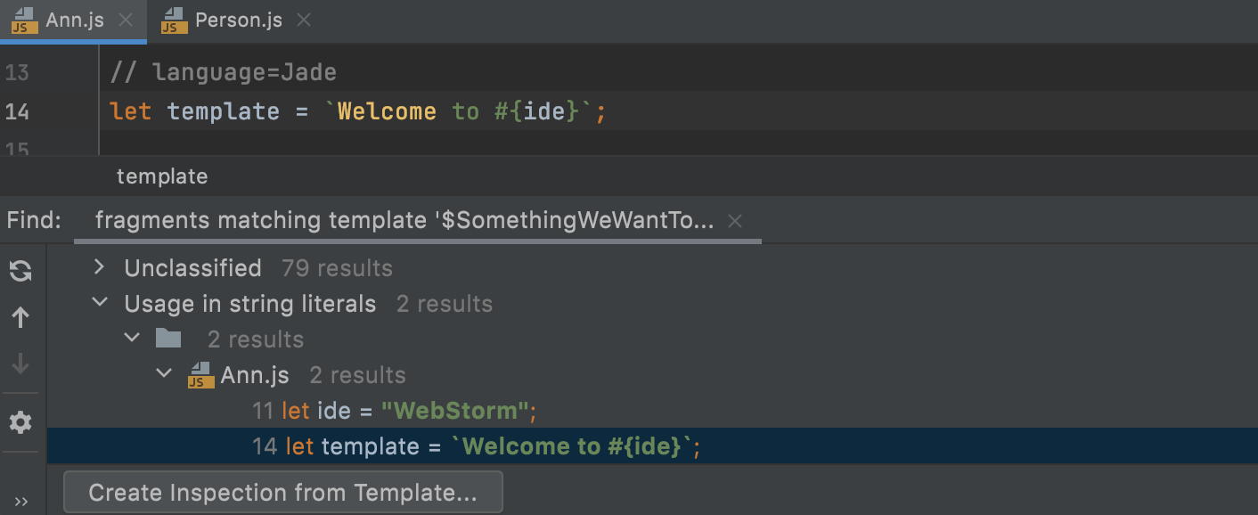 搜索字符串字面量