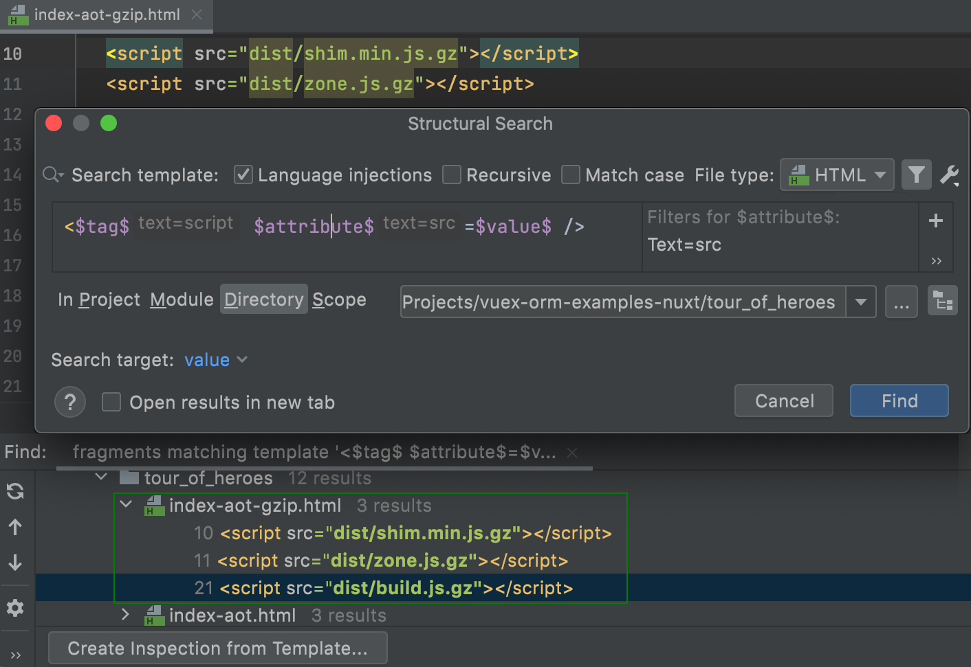Find script tags with src attributes Find script tags with src attributes
