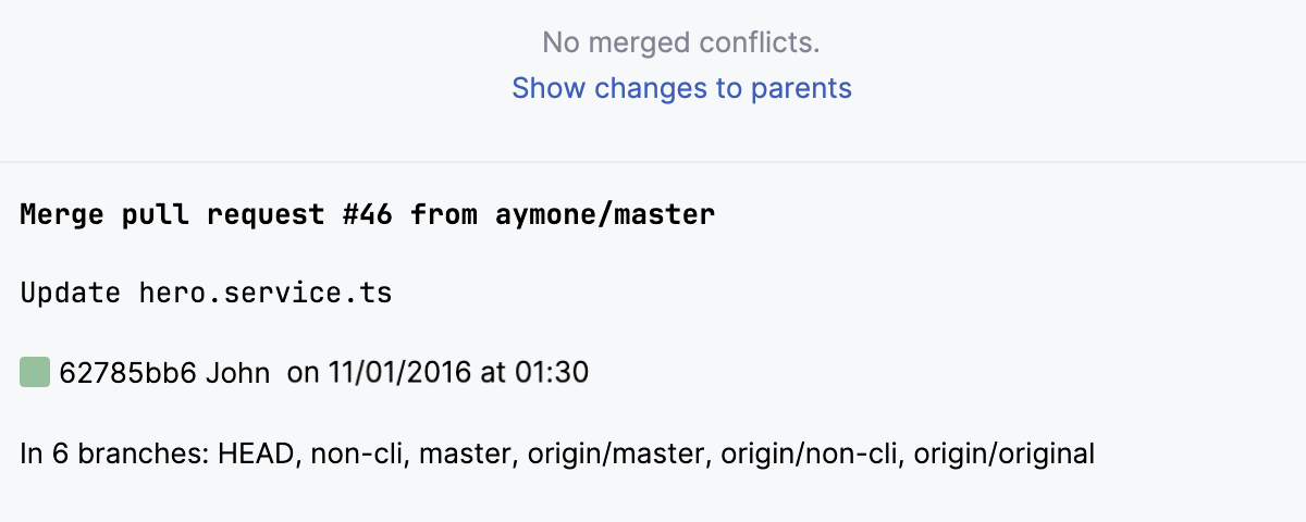 Changes from parents after merge Changes from parents after merge