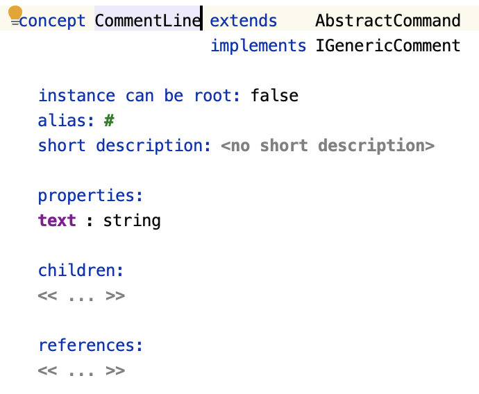 CommentLine definition CommentLine definition
