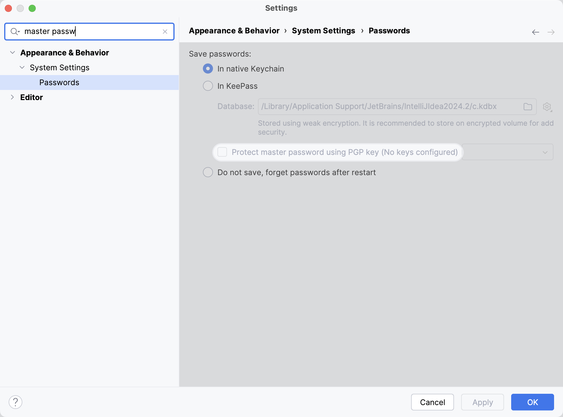 IntelliJ&nbsp;IDEA: searching settings