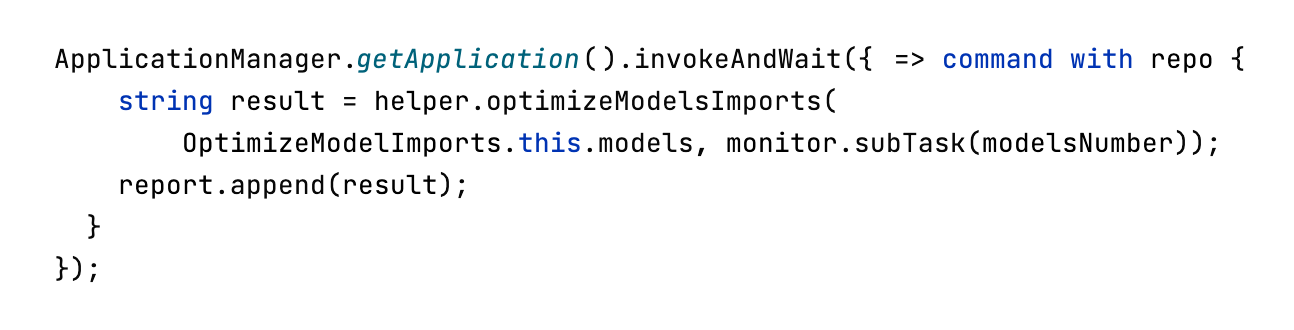 Example of scheduling a command on EDT Example of scheduling a command on EDT