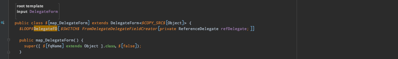Figure 4: Attaching the DelegateFD Label to a loop macro Figure 4: Attaching the DelegateFD Label to a loop macro