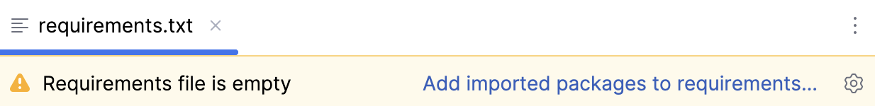 Quick-fix to update a requirements file