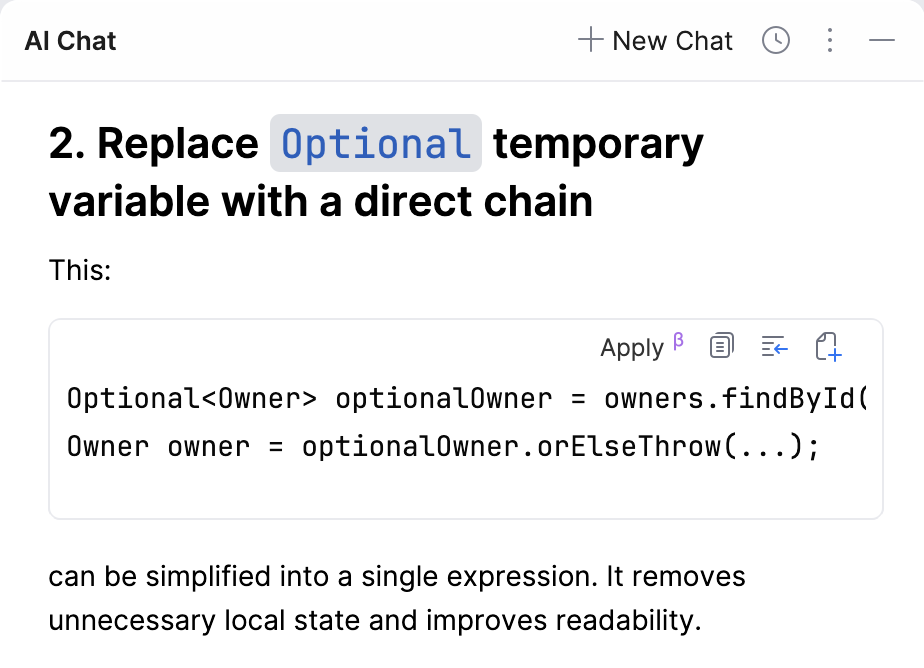 Chat response processing Chat response processing