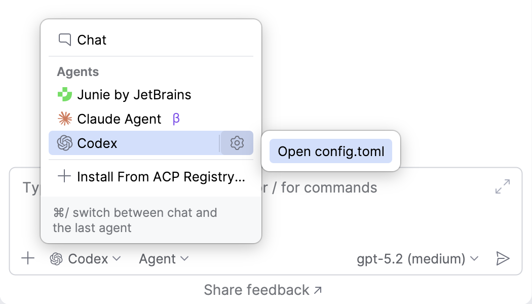 Open the config.toml file