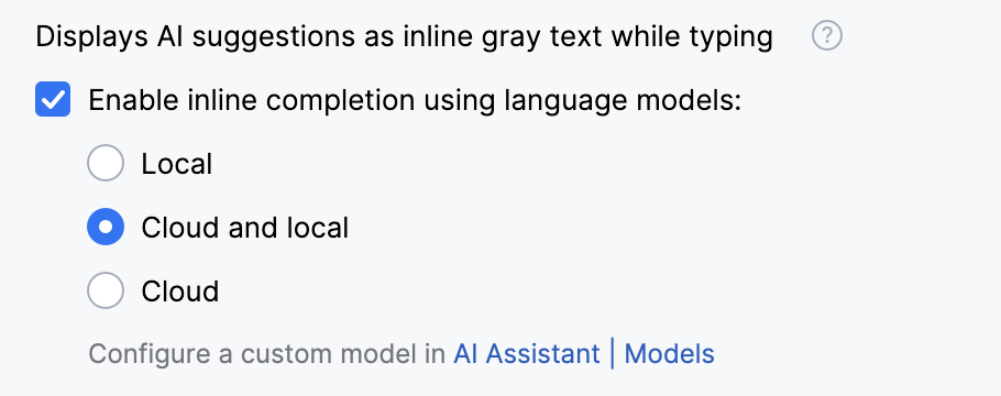 Enable inline completion Enable inline completion