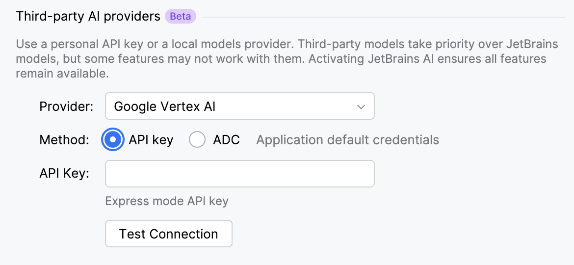 Google Vertex AI API key