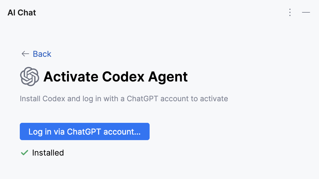 Log in via ChatGPT account
