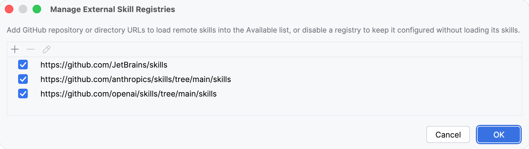 Manage external registries