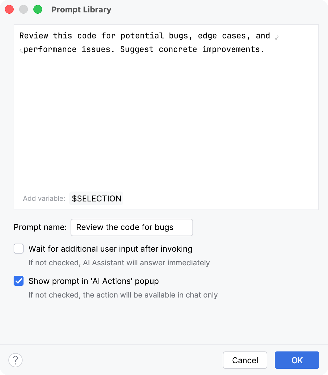 Configure prompt settings Configure prompt settings