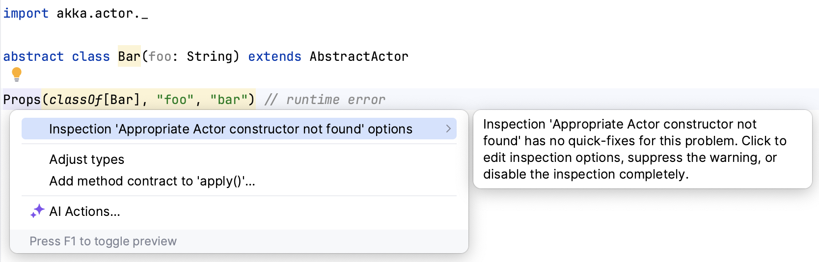 Actor constructor not found Actor constructor not found