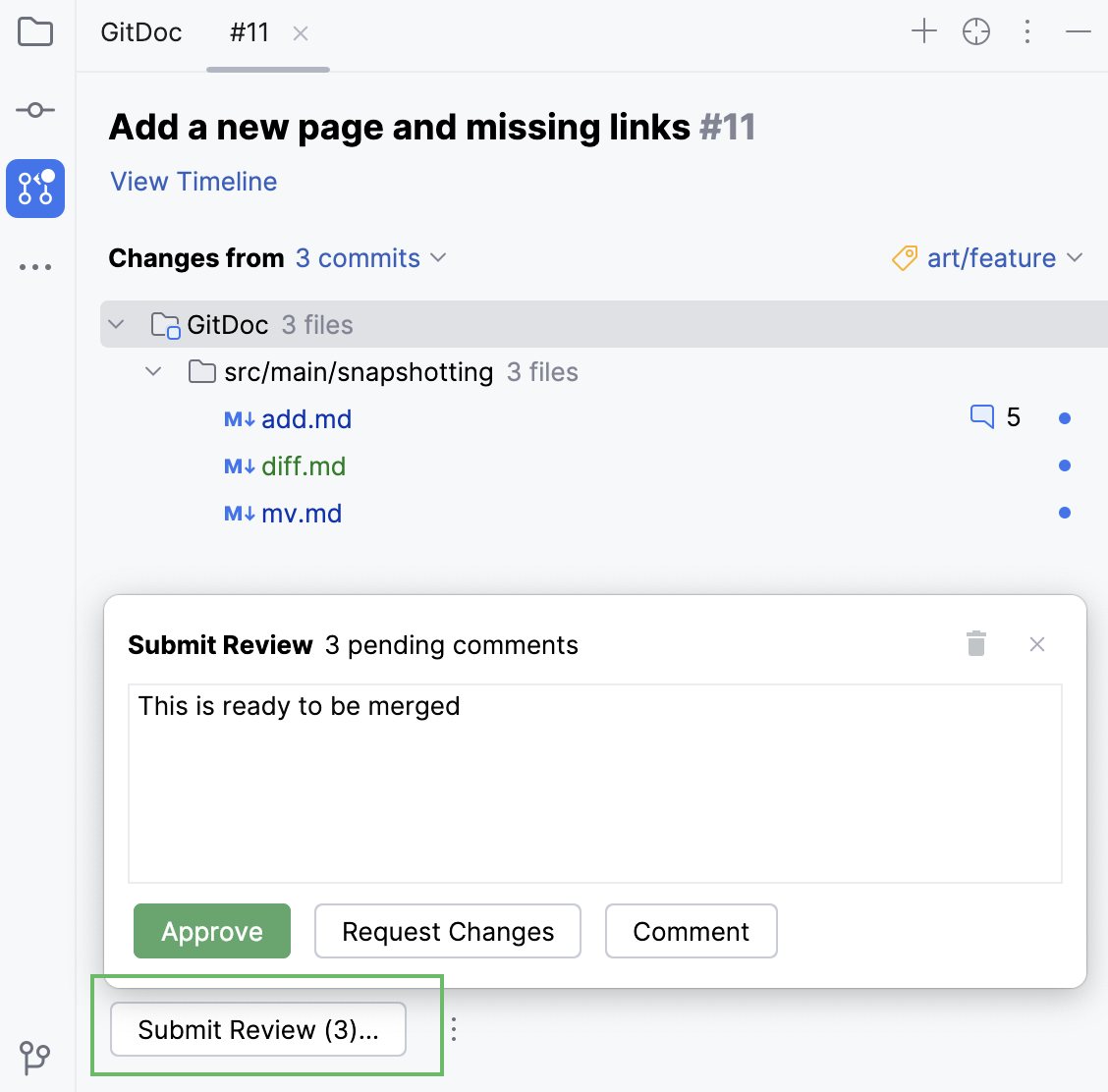 After clicking submit, three options appear After clicking submit, three options appear