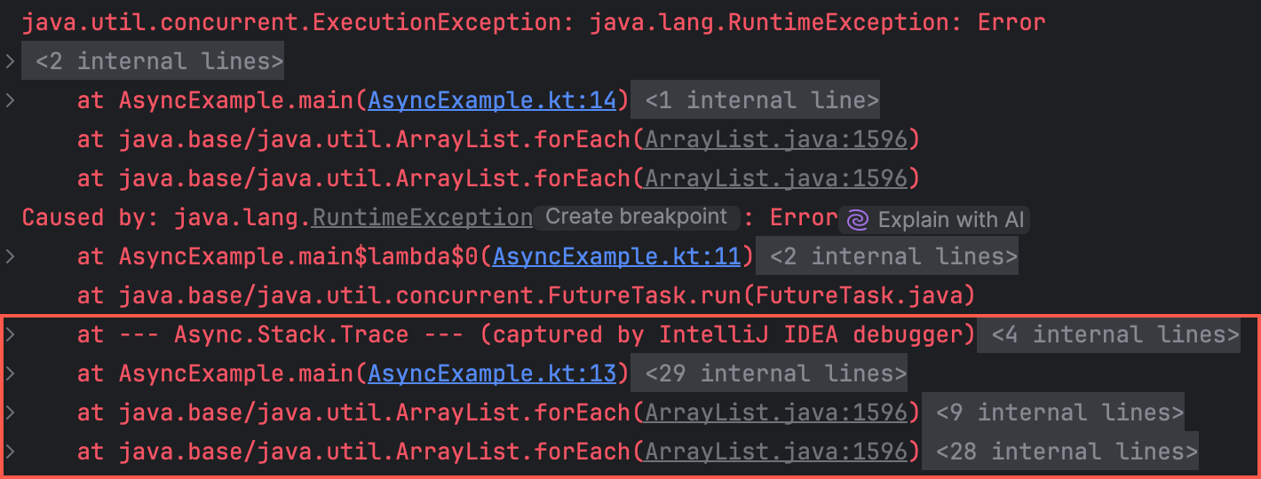 Debug asynchronous code | IntelliJ IDEA Documentation