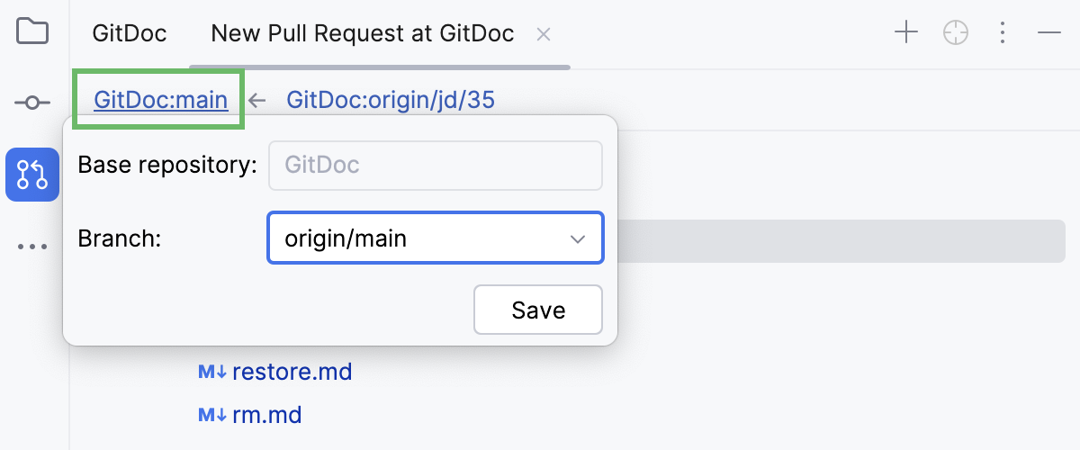 Base repository popup