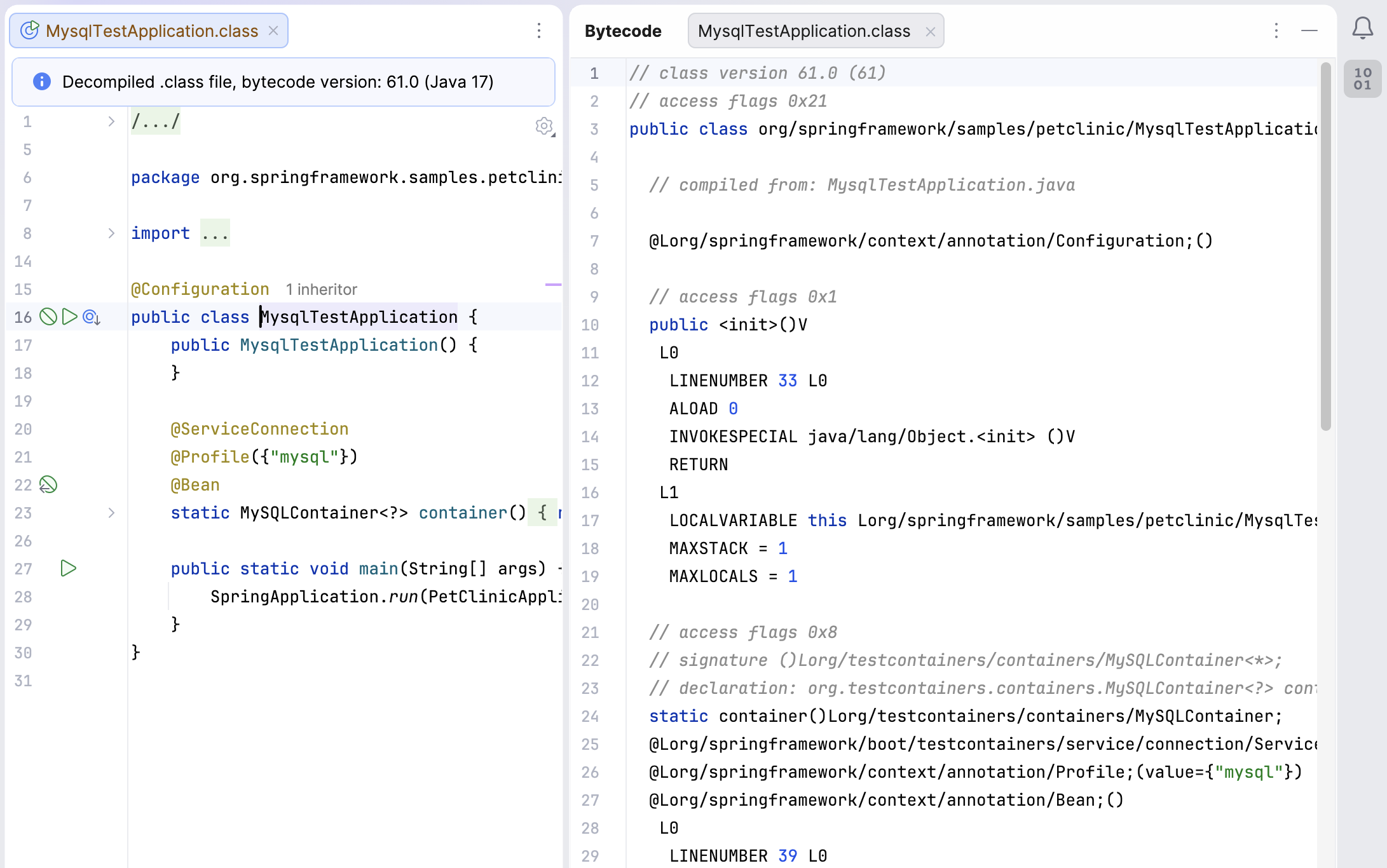 Compiled file opened in the bytecode viewer